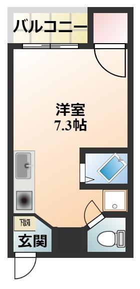 BLUE STAR G-1(1K/2階)の間取り写真
