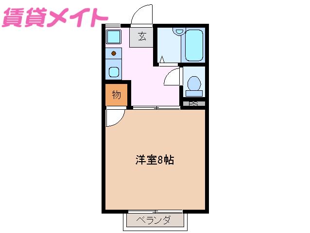 エチュディアン(1K/2階)の間取り写真