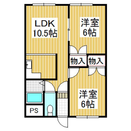 プレミアムバリューバンク美園(2LDK/5階)の間取り写真