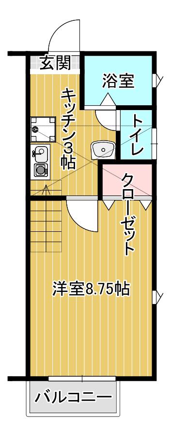 アーバンSUISEKI(1K/2階)の間取り写真