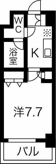 ソレイルコート桜本町(1K/4階)の間取り写真