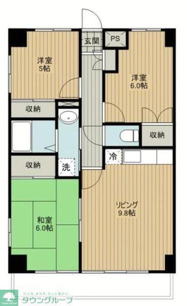 ルナエルモッサ(3LDK/3階)の間取り写真