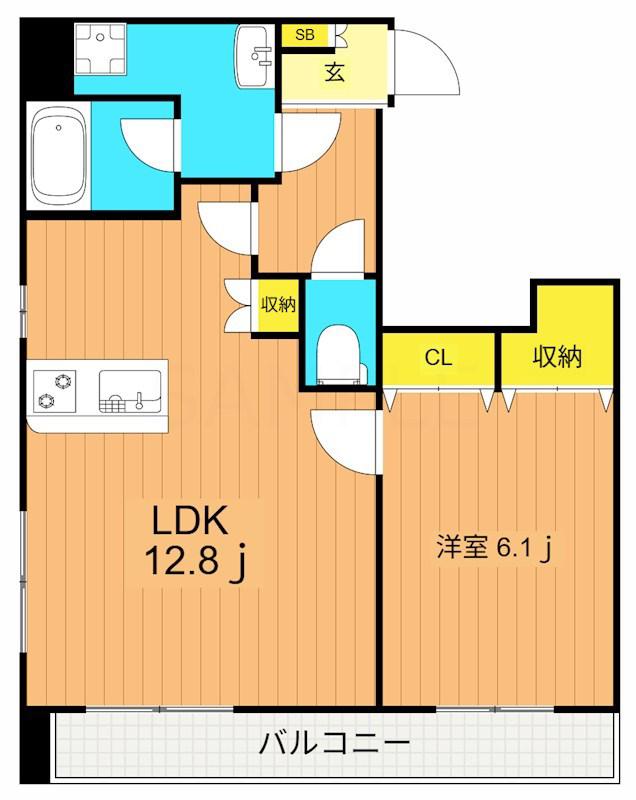 アーバンシェルター(1LDK/2階)の間取り写真