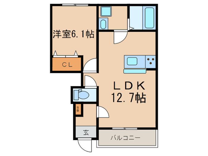 キーファー(1LDK/1階)の間取り写真