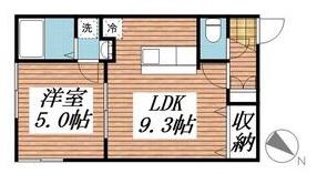 アマン幸町(1LDK/2階)の間取り写真