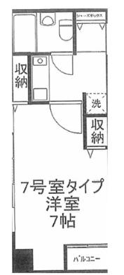 プレミアムバリュー大島(1K/2階)の間取り写真
