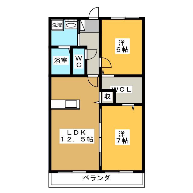 POMAR(2LDK/3階)の間取り写真
