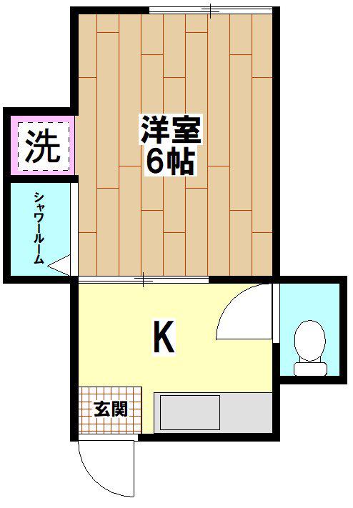塚田荘(1K/2階)の間取り写真