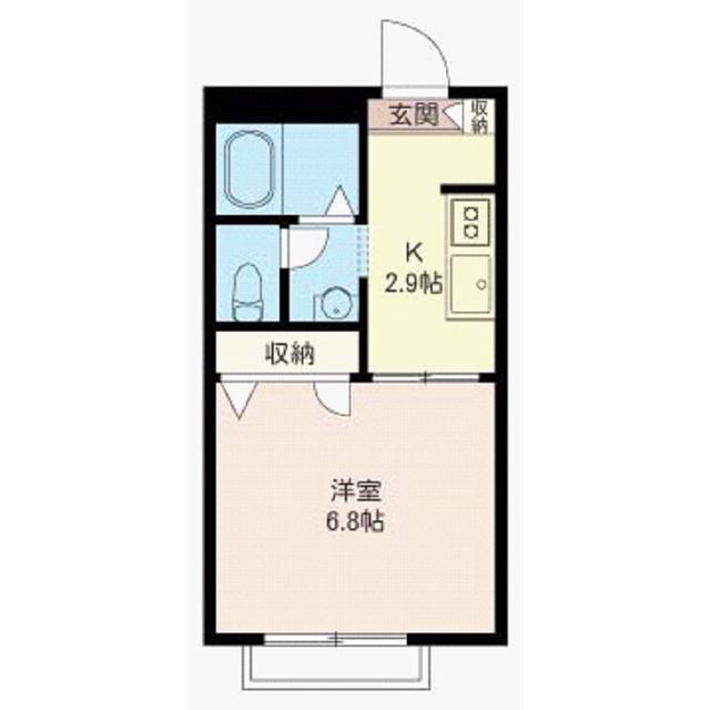 KC ハイムII(1K/1階)の間取り写真