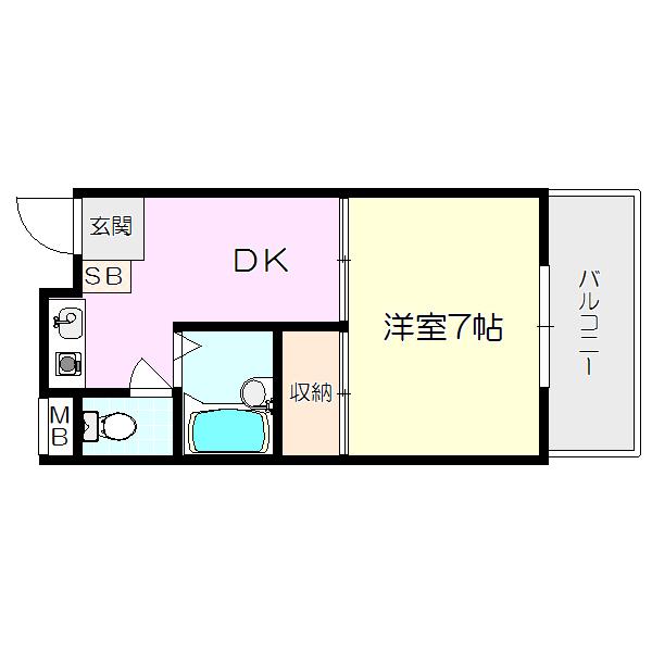カサ クレモナ西館(1K/3階)の間取り写真