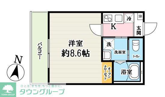 キャメル吉川5B(1K/3階)の間取り写真