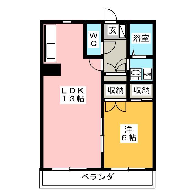エステート小野 B棟(1LDK/3階)の間取り写真