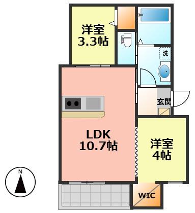 REGALEST PREMA本陣(2LDK/2階)の間取り写真