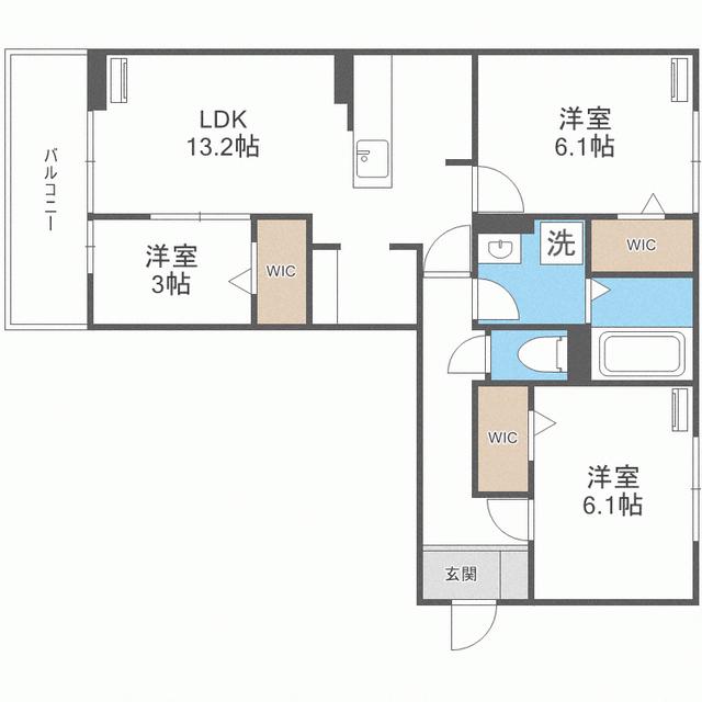 イルマーレIV(3LDK/2階)の間取り写真