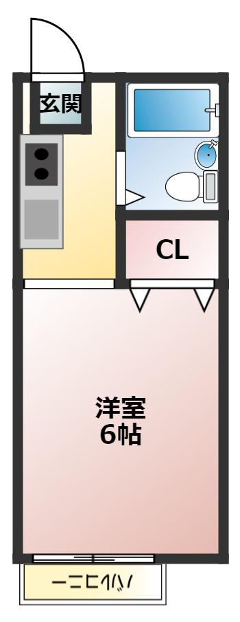 メゾンエグジット(1K/2階)の間取り写真
