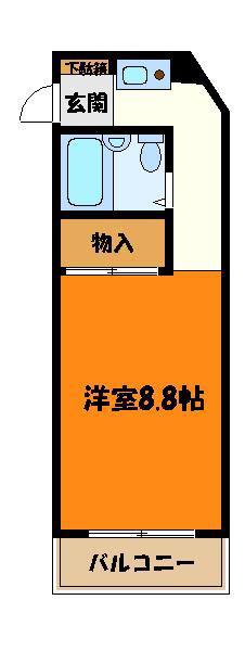 エトワール暁町(ワンルーム/1階)の間取り写真