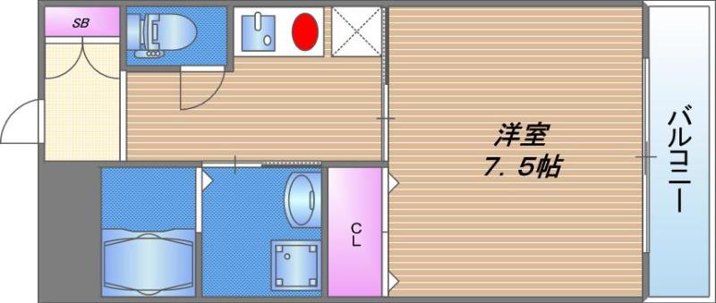 ラシーヌ玉造(1K/7階)の間取り写真