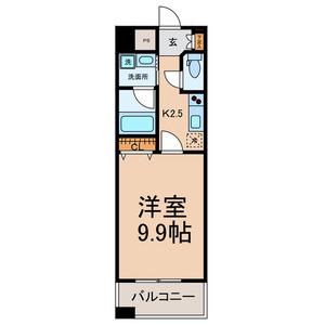 カーサビアンカ東岡崎(1K/9階)の間取り写真