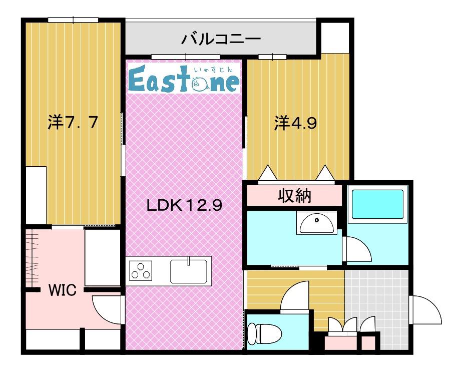 グランメゾン下荒田(2LDK/2階)の間取り写真