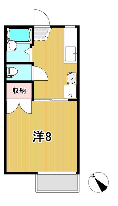 コーポ成瀬(1K/2階)の間取り写真