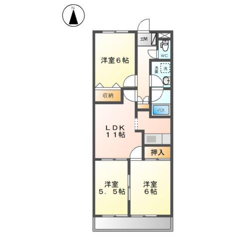 ルミナスK・M(3LDK/1階)の間取り写真