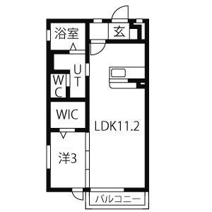 ゼフィール小人町(1LDK/2階)の間取り写真