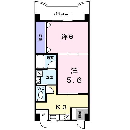 ラフィネ21(2K/4階)の間取り写真