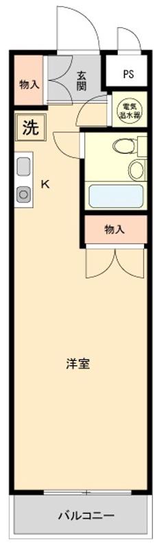 K2ハイムエミグランド方南町(ワンルーム/3階)の間取り写真