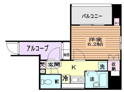 マルゲリーラグーン勝どき(1K/6階)の間取り写真