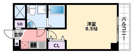 セレニテ甲子園(1K/3階)の間取り写真
