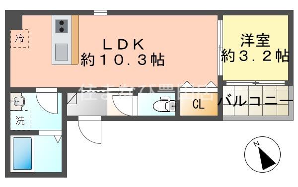 LE COCON 豊田市II(1LDK/1階)の間取り写真