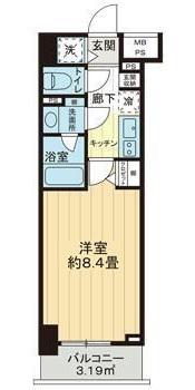ライオンズクオーレ東京三ノ輪シティゲート(1K/10階)の間取り写真