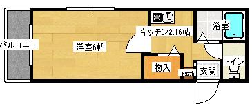 アベニュー蔦本(1K/3階)の間取り写真