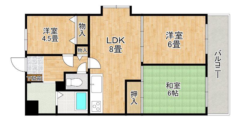 サンメゾンイズミ(3LDK/1階)の間取り写真