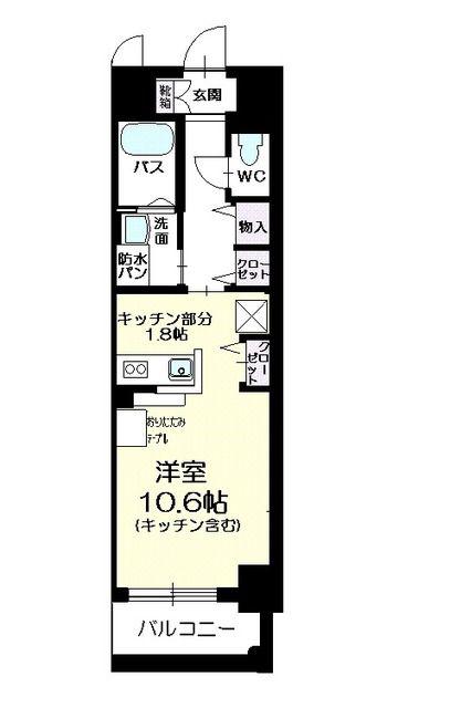 グランパール(ワンルーム/3階)の間取り写真