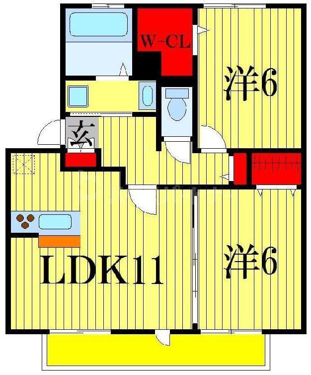 オアシスタナカA(2LDK/1階)の間取り写真