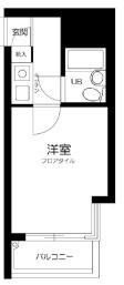 エヴェナール代々木(1K/2階)の間取り写真
