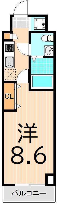 グランフォース北綾瀬(1K/10階)の間取り写真