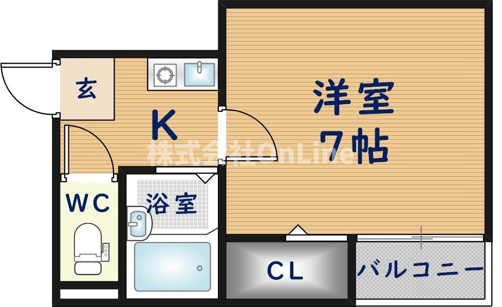 サンライフ近江堂(1K/1階)の間取り写真