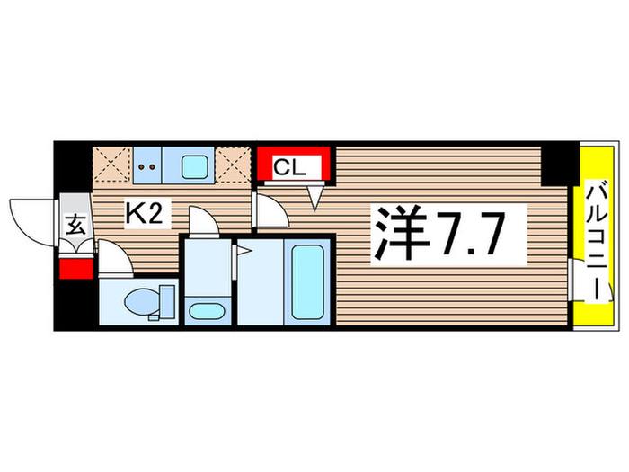 ディームス東陽町II(1K/9階)の間取り写真