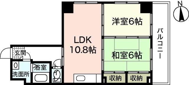 PACE(2LDK/6階)の間取り写真