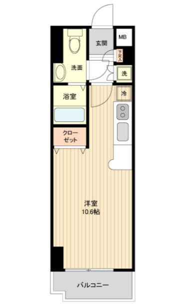 レジディア仙台本町(ワンルーム/4階)の間取り写真