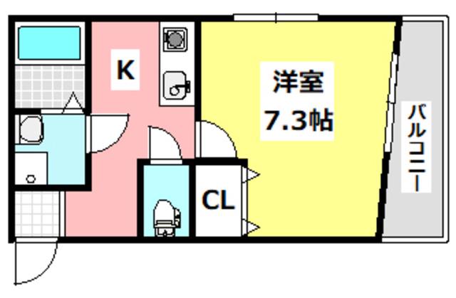 KSコート(1K/3階)の間取り写真