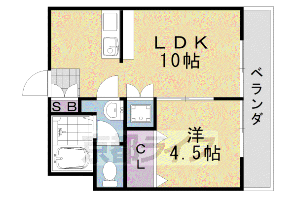 プレジール桂(1LDK/3階)の間取り写真