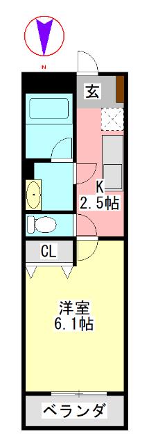 IS GIFUEKIMAE(1K/5階)の間取り写真