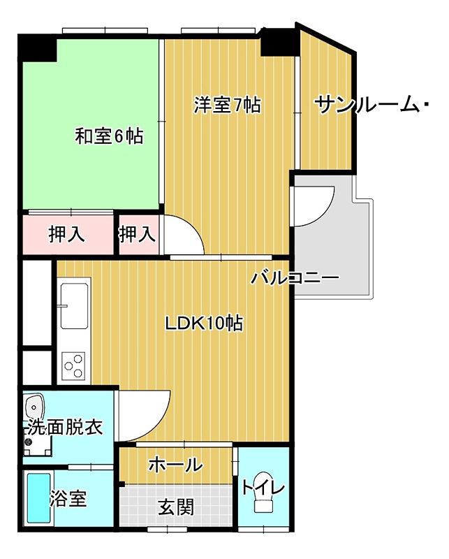 エクセルふたすぎ(2LDK/1階)の間取り写真