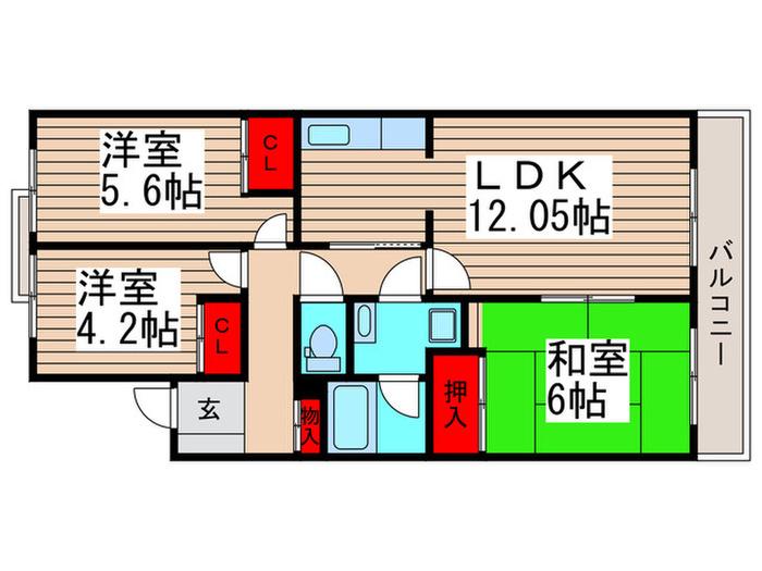 シャルマンカルチェ(3LDK/3階)の間取り写真