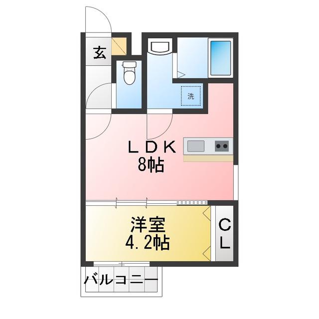 LE CALME(1LDK/1階)の間取り写真