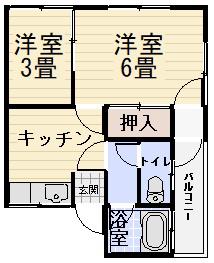 メゾンときわ(1K/3階)の間取り写真