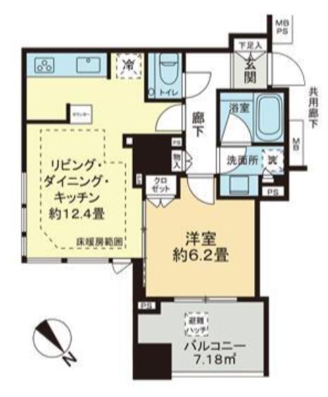 シティタワー池袋ウエストゲート(1LDK/9階)の間取り写真